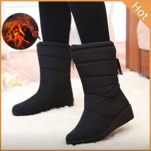 Hot winter women’s black snow boots